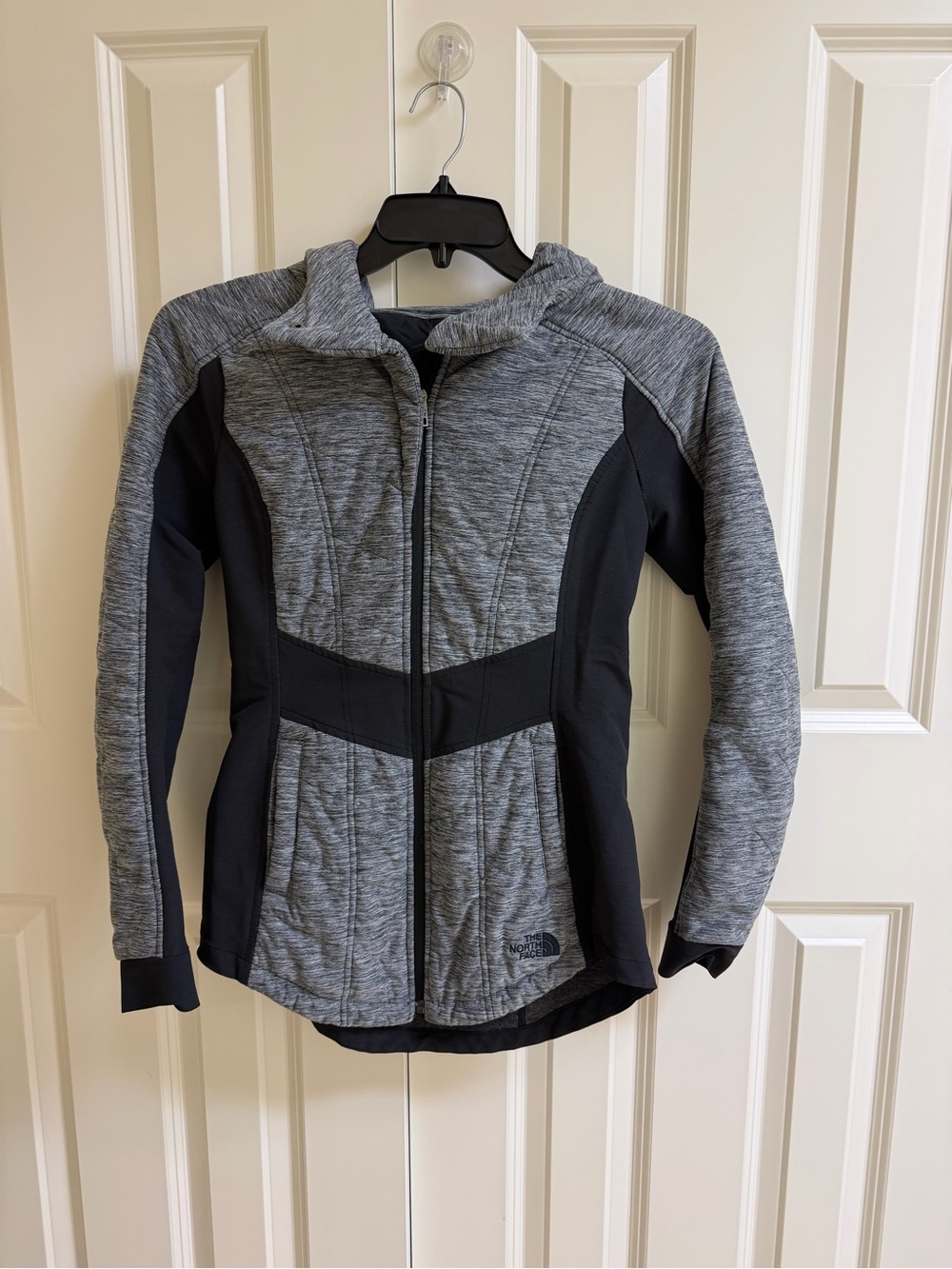 The North Face Pseudio Hooded Jacket Grey Heather Black Full Zip Size Small